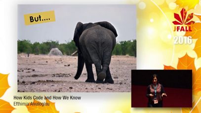 -Fall 2016 Speaker Efthimia Aivaloglou – How Kids Code and How We Know