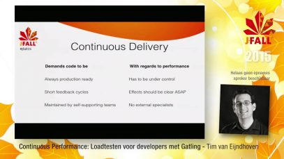 J-Fall 2015 Speaker Tim van Eijndhoven – Continuous Performance: Loadtesten met Gatling
