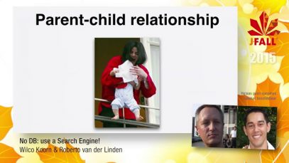 J-Fall 2015 Speaker Wilco Koorn & Roberto van der Linden – No DB: use a Search Engine!