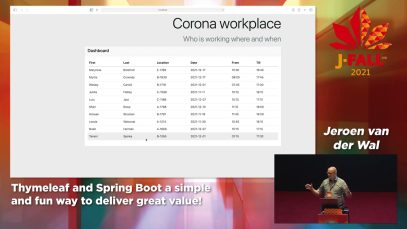 J-Fall 2021: Jeroen van der Wal – Thymeleaf and Spring Boot a simple and fun way to deliver great value! You probably recognize it.