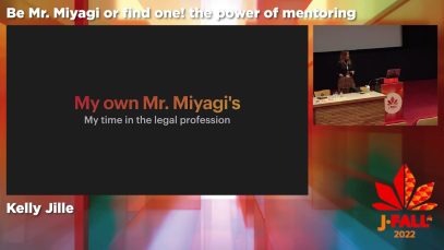 J-Fall 2022: Kelly Jille – Be ‘Mr. Miyagi’ or find one! A talk about the power of mentoring