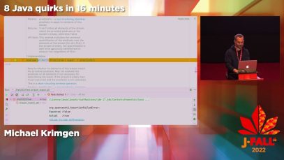 J-Fall 2022: Michael Krimgen – 8 Java quirks in 16 minutes